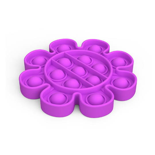 Bubble Pop Up Push Button Fidget Sensory Toy ~ Purple Flower, Calming, UK SELLER