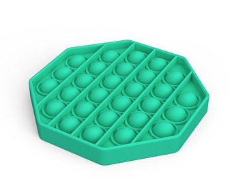 Bubble Pop Push Button Fidget Sensory Toy ~ Green Octagon, Calming, UK SELLER