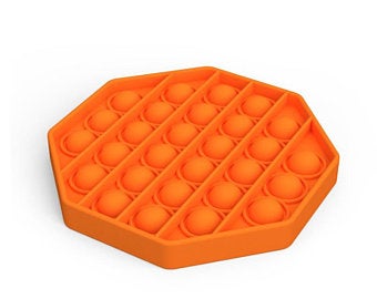 Bubble Pop Up Push Button Fidget Sensory ~ Orange Octagon, Calming, UK SELLER