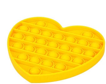 Bubble Pop Up Push Button Fidget Sensory Toy ~ Yellow Heart, Calming, UK SELLER