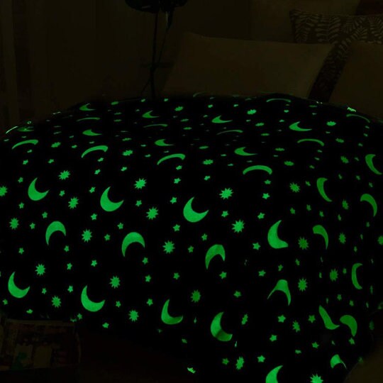 Glow In The Dark, Blanket, 150 cm x 100 cm, Soft, Cosy & Calming ~ ADHD, Sensory