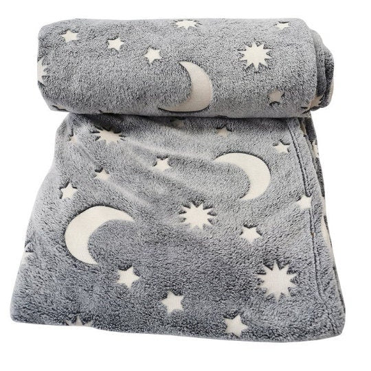 Glow In The Dark, Blanket, 150 cm x 100 cm, Soft, Cosy & Calming ~ ADHD, Sensory