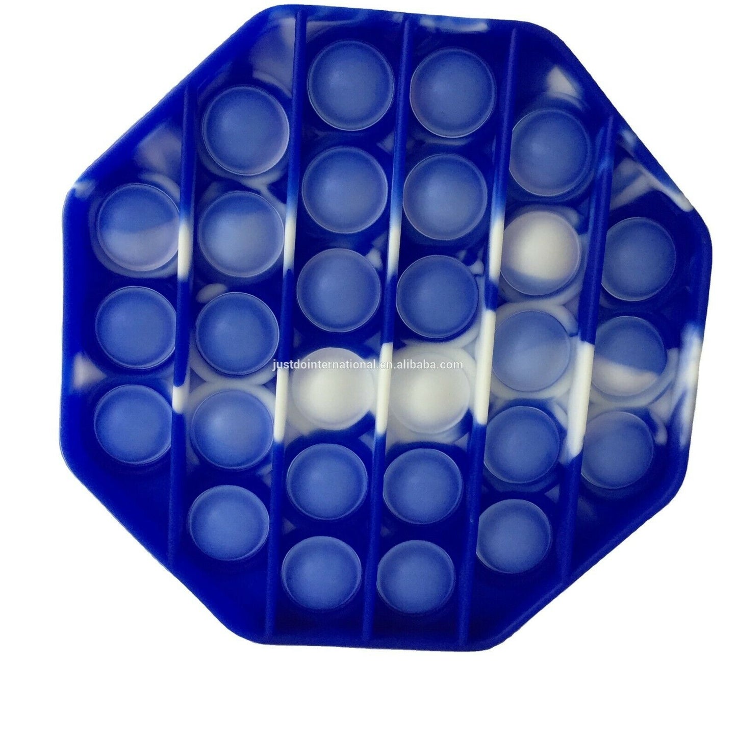 Bubble Pop Push Up Fidget Sensory Toy ~ Camo Blue Octagon, UK SELLER