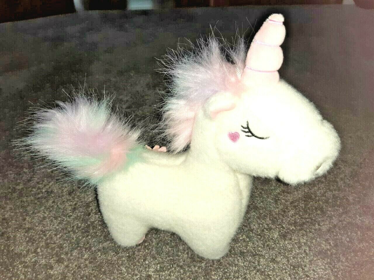 30 cm Standing Unicorn Toy, Soft & Plush, White ~ Cuddly, Relaxing, ADHD