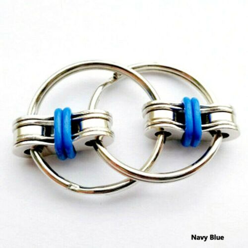 Bike Chain Fidget, Finger Spinner, Blue,~ Stress Relief, ADHD, Sensory, Autism