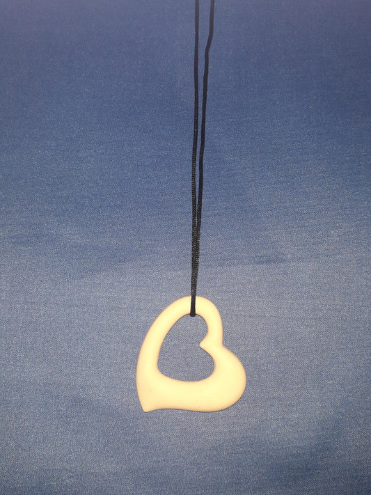 Oral Sensory Silicone Chew Pendant Heart, With Safety Clasp